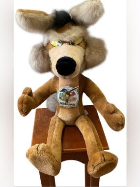 Vtg Wile E Coyote Big Plush Stuffed 24K Brand 1993 Tag Attached